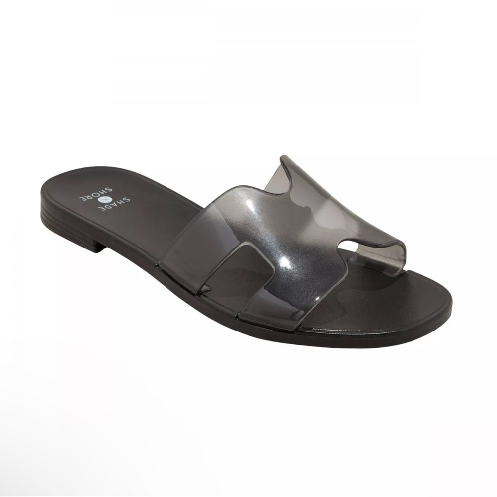 Shade & Shore black jelly Bonnie slide sandals size 7